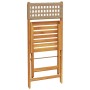 Sedie Giardino Pieghevoli 8pz Beige Polyrattan e Legno Massello