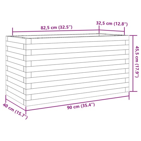 Fioriera da Giardino Bianca 90x40x45,5cm Legno Massello di Pino