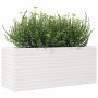 Fioriera da Giardino Bianca 110x40x45,5 cm Legno Massello Pino