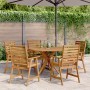 Set da Pranzo per Giardino 6 pz in Legno Massello di Acacia