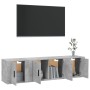 Set di Mobili Porta TV 3 pz Grigio Cemento in Legno Multistrato