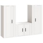 Set Mobili Porta TV 3 pz Bianco Lucido in Legno Multistrato