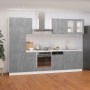 Set Armadi da Cucina 8 pz Grigio Cemento in Truciolato