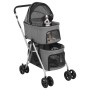 Passeggino Cani Pieghevole 2 Livelli Grigio 83x48x97cm Tessuto