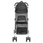 Passeggino Cani Pieghevole 2 Livelli Grigio 83x48x97cm Tessuto