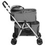 Passeggino Cani Pieghevole 2 Livelli Grigio 83x48x97cm Tessuto