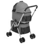 Passeggino Cani Pieghevole 2 Livelli Grigio 83x48x97cm Tessuto