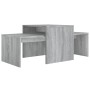 Set di Tavolini Grigio Sonoma 100x48x40 cm Legno Multistrato