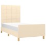 Giroletto con Testiera Crema 90x190 cm in Tessuto