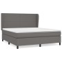 Giroletto a Molle con Materasso Grigio 160x200 cm in Similpelle