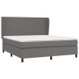 Giroletto a Molle con Materasso Grigio 160x200 cm in Similpelle