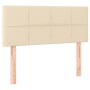 Letto a Molle con Materasso e LED Crema 120x200cm in Tessuto