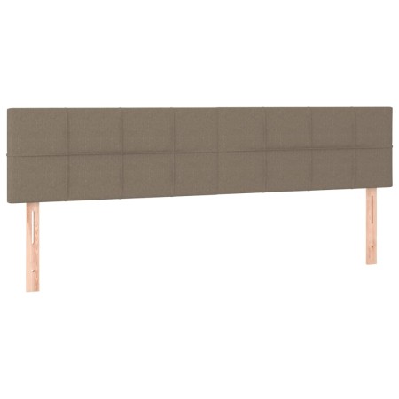 Letto a Molle Materasso e LED tortora 200x200cm in Tessuto