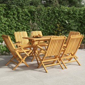 Sedie da Giardino Pieghevoli 6pz 61x67x90cm Legno Massello Teak