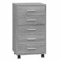 Cassettiera con Ruote grigio sonoma in Legno Multistrato