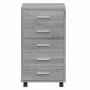 Cassettiera con Ruote grigio sonoma in Legno Multistrato