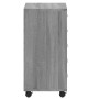 Cassettiera con Ruote grigio sonoma in Legno Multistrato