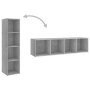 Mobile TV Grigio Cemento 142,5x35x36,5 cm in Legno Multistrato