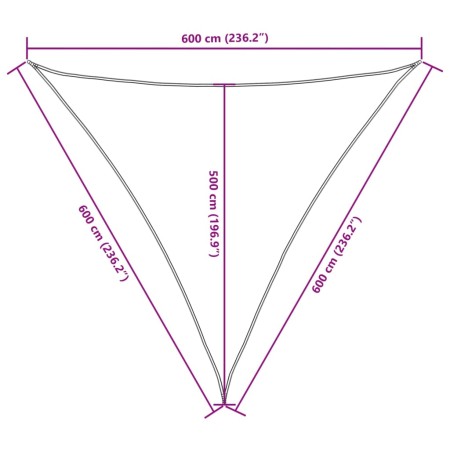 Parasole a Vela Oxford Triangolare 6x6x6 m Antracite