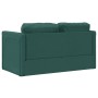 Divano Letto da Terra 2 in 1 Verde Scuro 112x174x55 cm Tessuto
