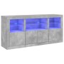 Credenza con Luci LED Grigio Cemento 142,5x37x67 cm