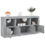 Credenza con Luci LED Grigio Cemento 142,5x37x67 cm