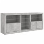 Credenza con Luci LED Grigio Cemento 181,5x37x67 cm