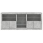 Credenza con Luci LED Grigio Cemento 181,5x37x67 cm