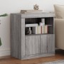 Credenza con Luci LED Grigio Sonoma 60,5x37x67 cm