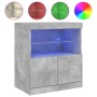 Credenza con Luci LED Grigio Cemento 60x37x67 cm