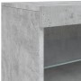 Credenza con Luci LED Grigio Cemento 60x37x67 cm