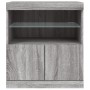 Credenza con Luci LED Grigio Sonoma 60x37x67 cm