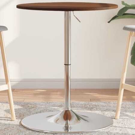 Tavolino da Bar Marrone Scuro Ø60x89,5 cm Legno Massello Rovere
