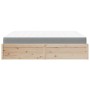 Letto con Materasso 180x200 cm in Legno Massello di Pino