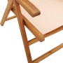 Sedie Giardino Reclinabili 6 pz Beige Tessuto e Legno Massello