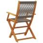 Sedie da Giardino Pieghevoli 6pz Grigie Legno Massello Acacia