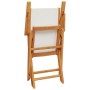 Sedie da Giardino Pieghevoli 8pz Bianco Crema Tessuto e Legno