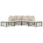 Set Divani da Giardino 5 pz con Cuscini Antracite in Polyrattan