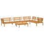 Set Divano Pallet da Giardino 5 pz in Legno Massello di Acacia