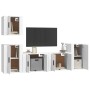 Set di Mobili Porta TV 5 pz Bianco in Legno Multistrato