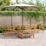 Set Divano Pallet da Giardino 4 pz in Legno Massello di Acacia