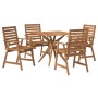 Set da Pranzo per Giardino 5 pz in Legno Massello di Acacia