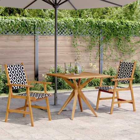 Set da Pranzo per Giardino 3 pz in Legno Massello di Acacia