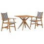 Set da Pranzo per Giardino 3 pz in Legno Massello di Acacia