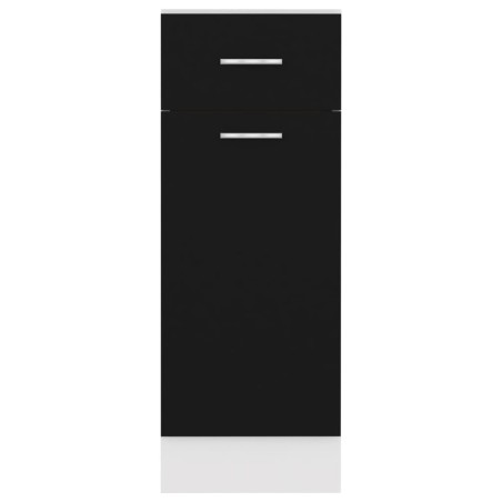 Armadio con Cassetto Nero 30x46x81,5 cm in Legno Multistrato