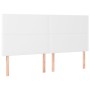 Testiera a LED Bianco 160x5x118/128 cm in Similpelle