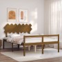 Letto per Anziani con Testiera Miele 140x190 cm Legno Massello