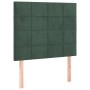 Giroletto a Molle con Materasso Verde Scuro 140x200 cm Velluto