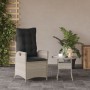 Sedia Reclinabile Giardino con Cuscini Grigio Chiaro Polyrattan