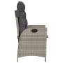 Sedia Reclinabile Giardino con Cuscini Grigio Chiaro Polyrattan